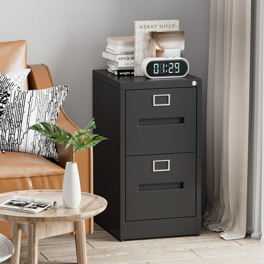 2-Drawer Rolling File Cabinet – Lockable & Mobile