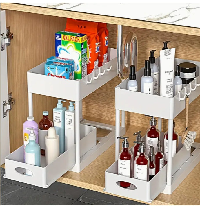 SlideSmart™ 2-Tier Under Sink Storage Organizer