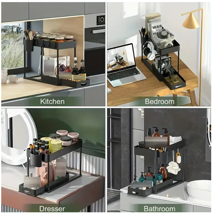 SlideSmart™ 2-Tier Under Sink Storage Organizer