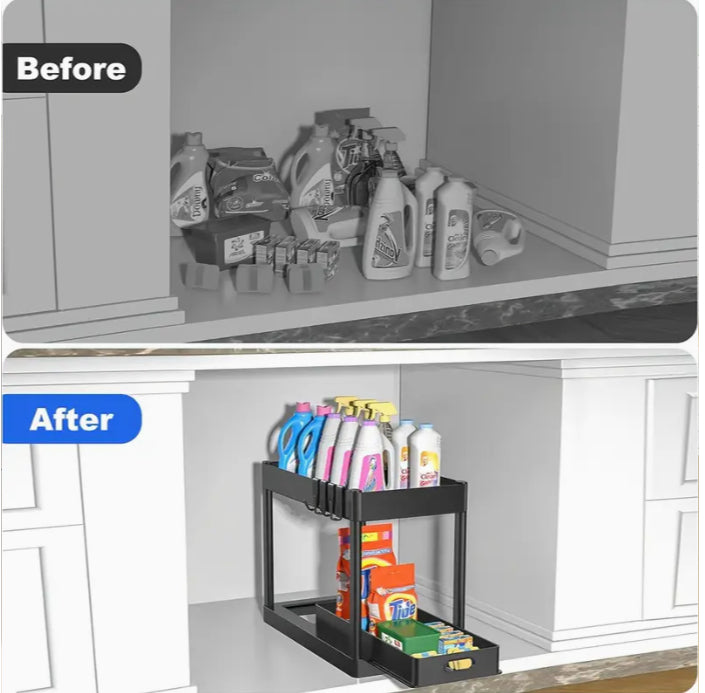 SlideSmart™ 2-Tier Under Sink Storage Organizer