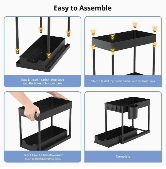 SlideSmart™ 2-Tier Under Sink Storage Organizer